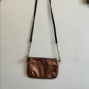 Kathy Van Zeeland Metallic Brown Crossbody Bag